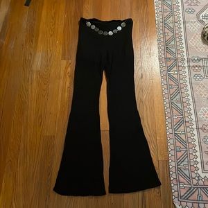 Black Flare Pants w/ Built in Shorts